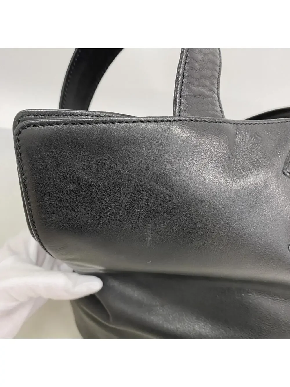 Chanel Vintage Cc Logo Tote Leather #325553C10B
